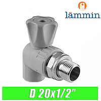 Кран шаровый для радиатора угловой d20x1/2 Lammin