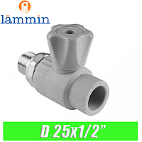 Кран шаровый для радиатора прямой d25x1/2 Lammin