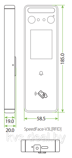 Комплект IP домофон с распознаванием лиц SpeedFace-V3L-RFID[MF] IP65 лицо/13.56МГц - монитор 7" VT07-B01 - фото 6 - id-p208080896