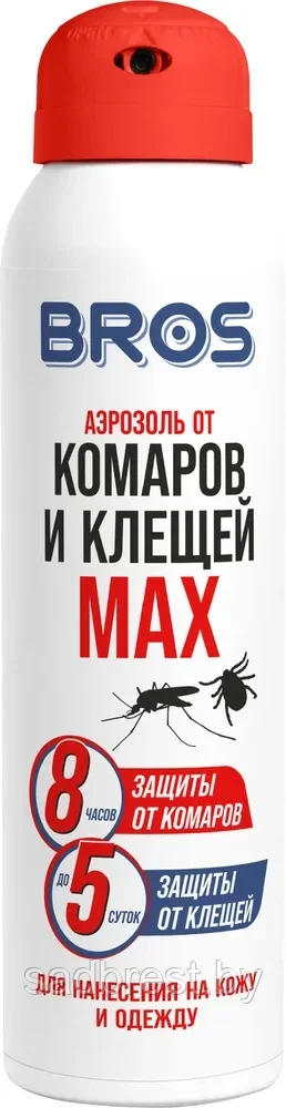 Аэрозоль от комаров и клещей Bros Брос MAX  (90 мл)