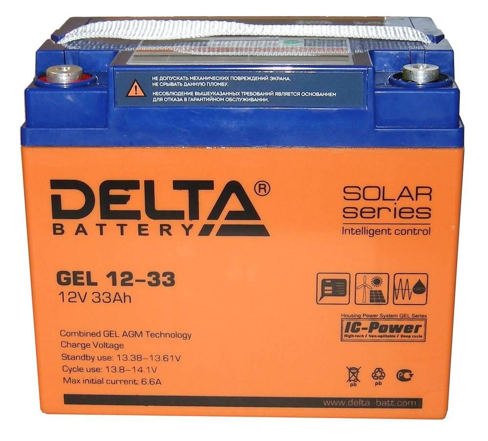 33 Ah Аккумуляторная батарея DELTA GEL 12-33 - фото 1 - id-p208082792