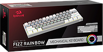 Проводная механическая клавиатура Redragon Fizz, бело-серая, 61 клавиша, Rainbow подсветка, Outemu Brown