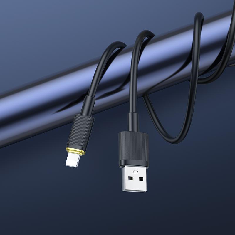 USB дата-кабель HOCO U109 Lightning charging 1.2m (черный) - фото 4 - id-p208085095