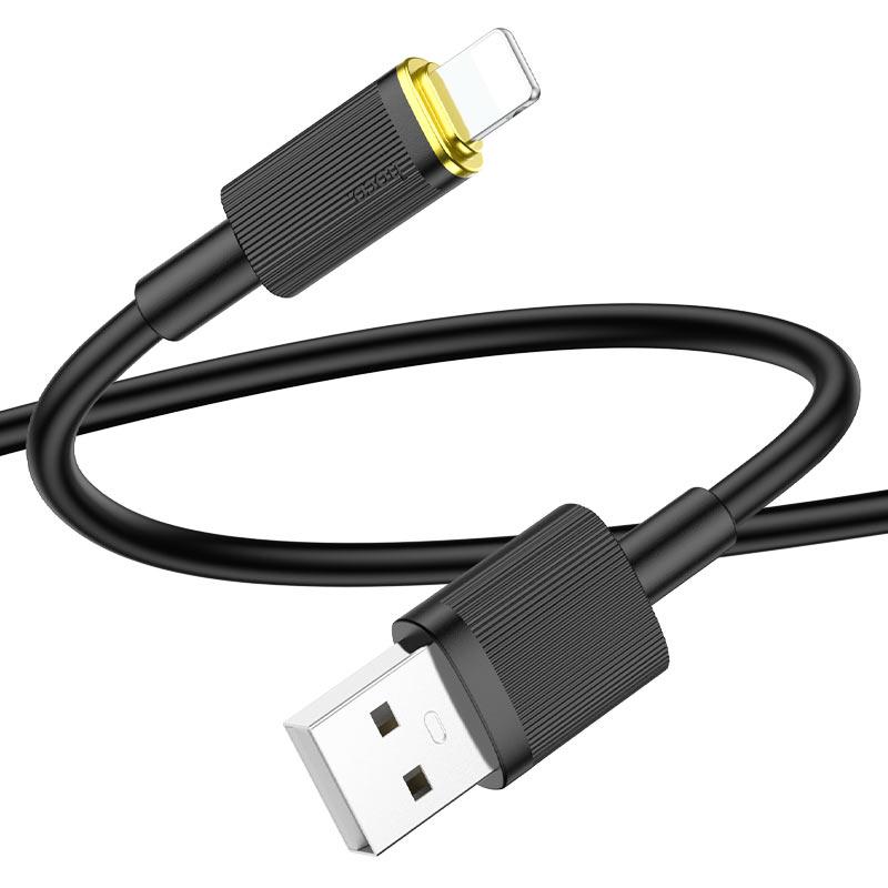 USB дата-кабель HOCO U109 Lightning charging 1.2m (черный) - фото 3 - id-p208085095