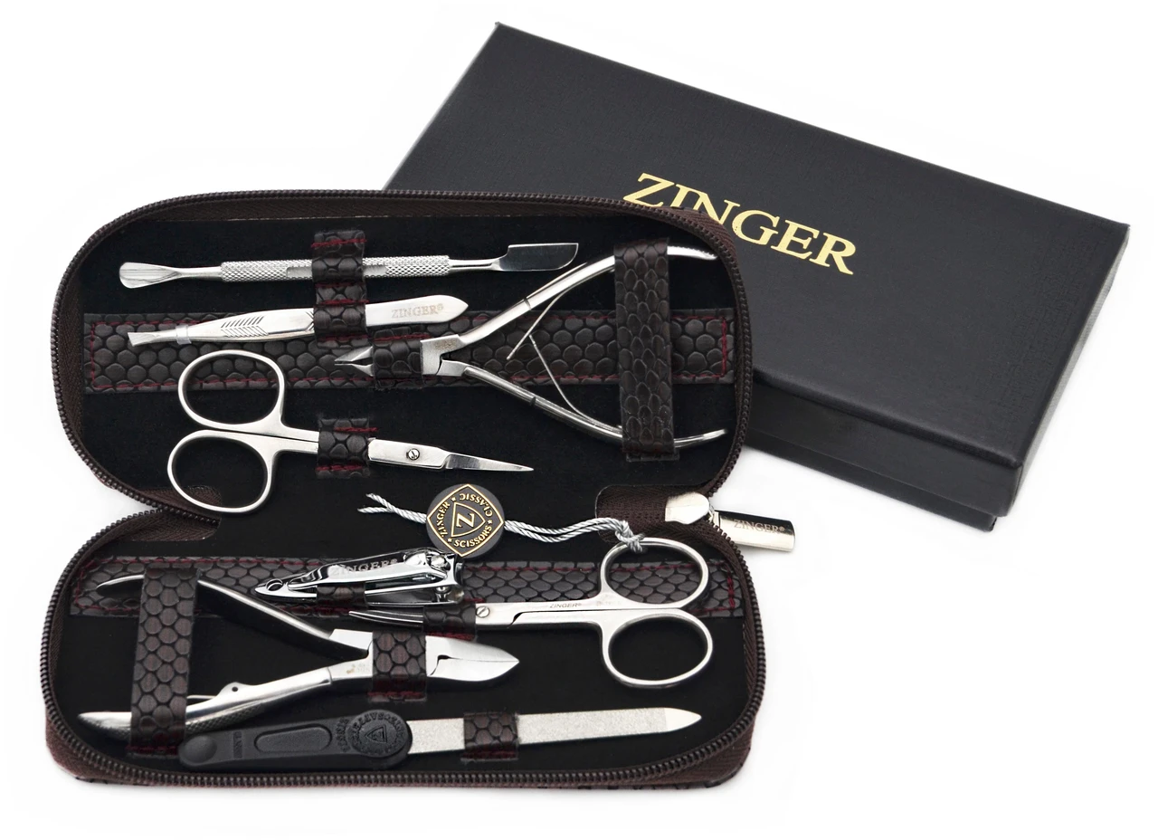 Маникюрный набор Zinger 7106 SM (8 предметов) ЗМЕЯ - фото 1 - id-p208085300