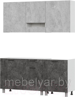 Кухонный гарнитур "Розалия" 1.7 Цемент светлый / Цемент тёмный (без столешницы) SV Мебель