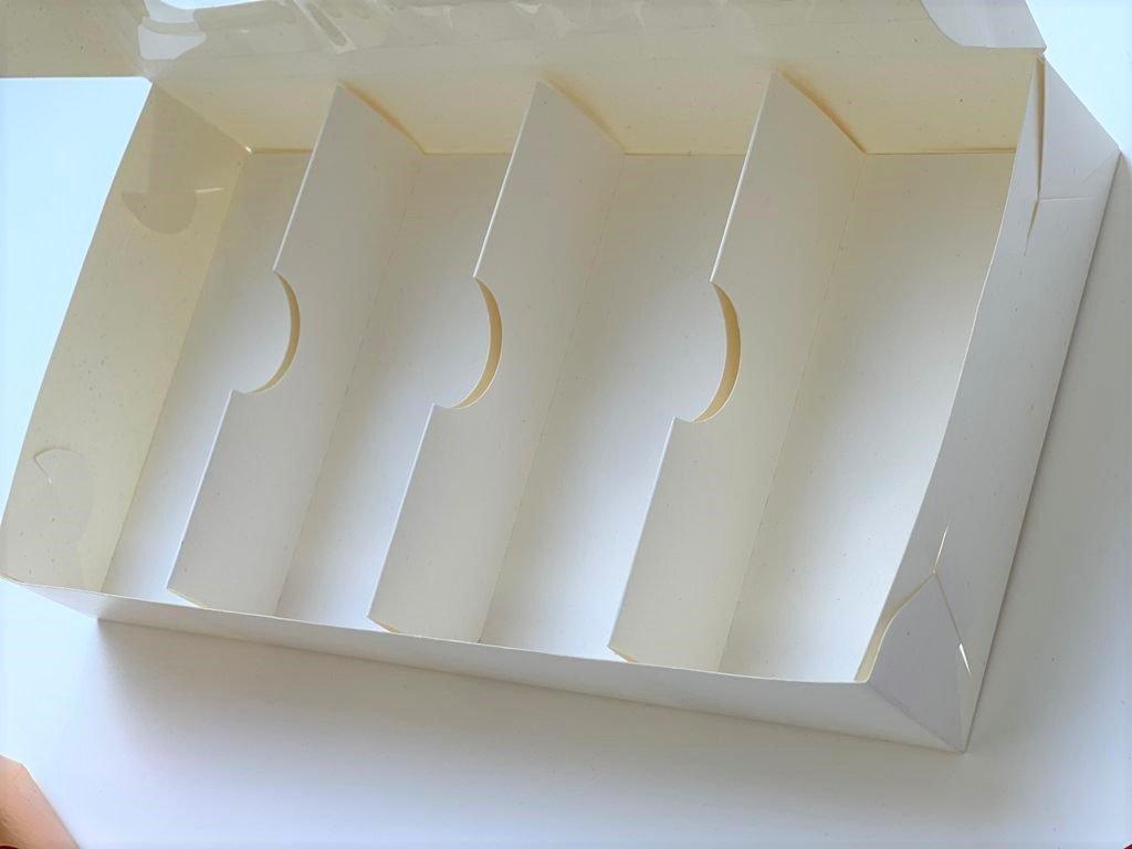Коробка для дегустационных наборов тортов/пирожных 250х130х40 мм (4) (белая) - фото 2 - id-p208085085