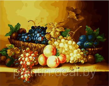 Рисование по номерам "Персики и виноград" картина