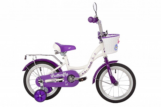 Novatrack Butterfly 14" белый/фиолетовый