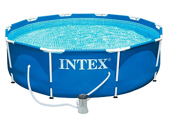 Каркасный бассейн Intex для дачи 28202 Metal Frame 305x76+фильтр-насос 1250 л/ч