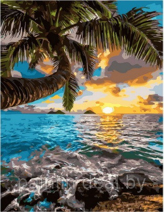 Рисование по номерам "Закат на острове" картина