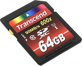 Флеш карта SD 64GB Transcend SDXC Class 10 UHS-I,600х