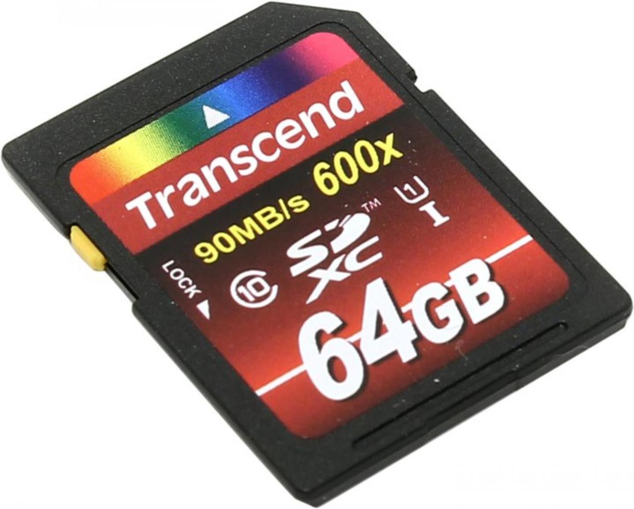 Флеш карта SD 64GB Transcend SDXC Class 10 UHS-I,600х - фото 1 - id-p208083036