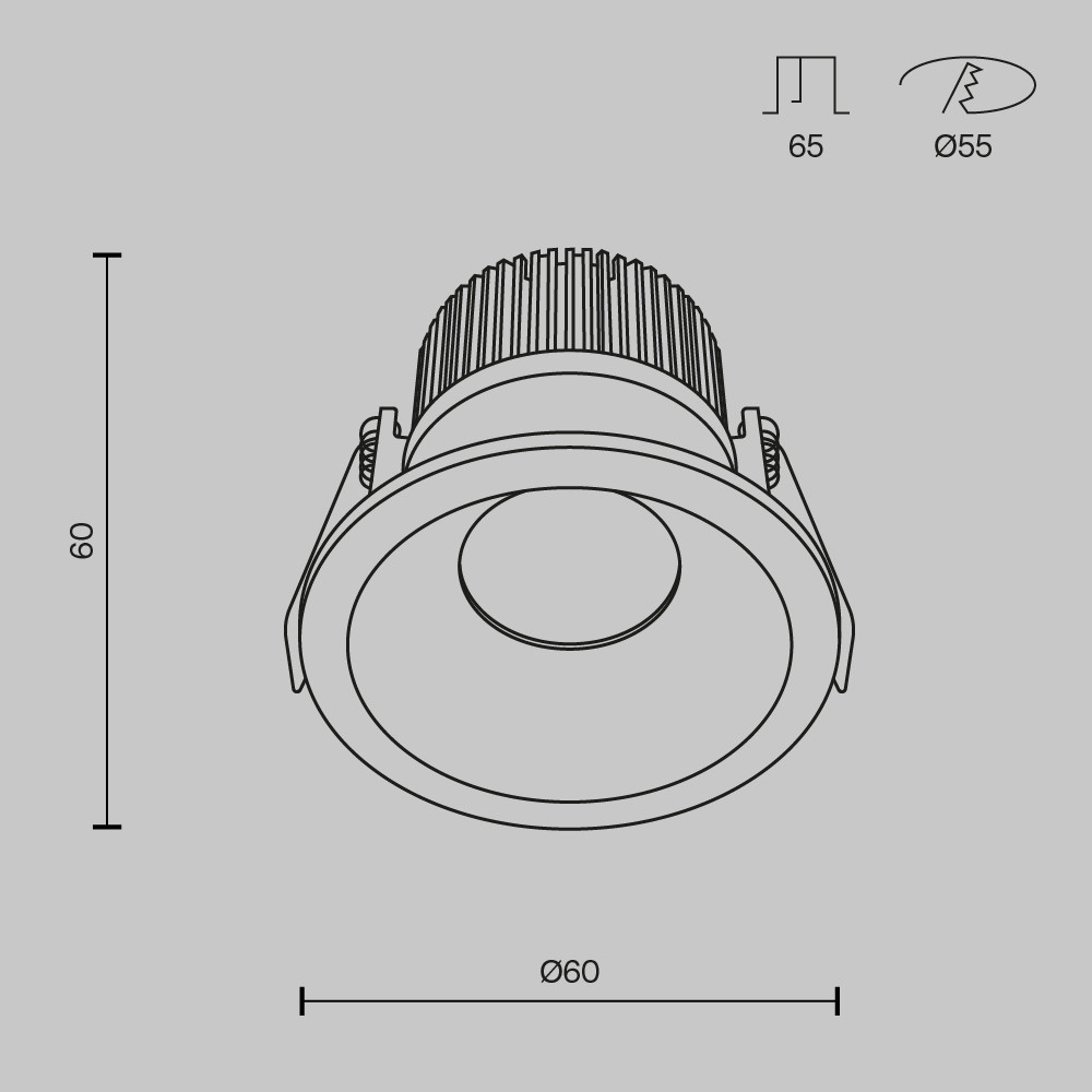 Встраиваемый светильник Zoom 3000K 1x6Вт 60° IP65 - фото 3 - id-p208091546