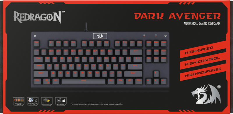 Проводная механическая клавиатура Redragon Dark Avenger 2, чёрная, 87 клавиш, RGB подсветка, Outemu Blue - фото 10 - id-p208091874
