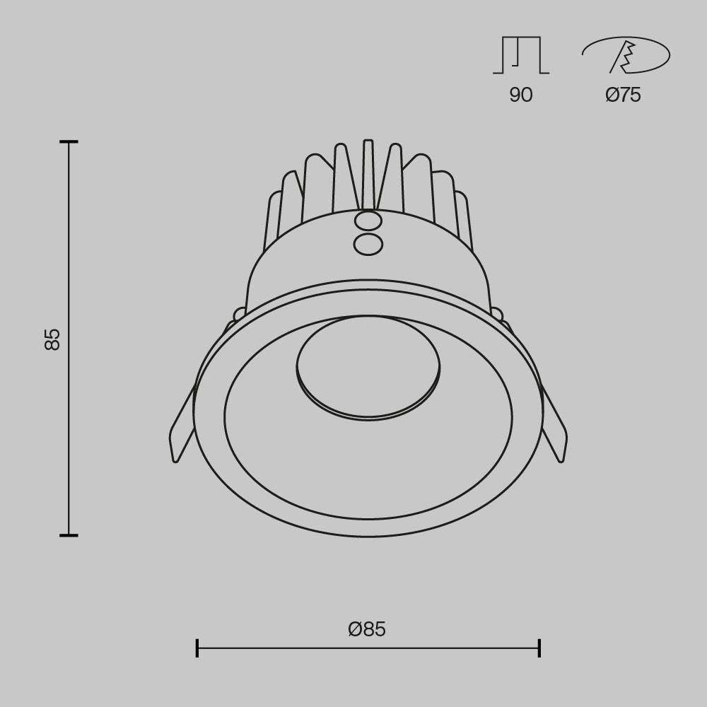 Встраиваемый светильник Zoom 4000K 1x12Вт 60° IP65 Dim Triac - фото 3 - id-p208092641