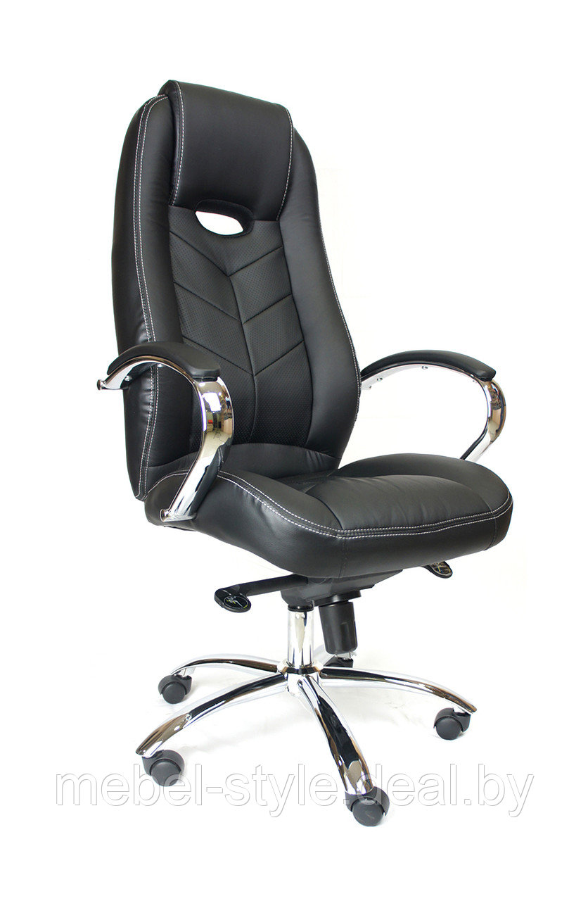 Кресло ДРИФТ в коже ECO, стул DRIFT хром  коричневый, кремовый, черный. серый