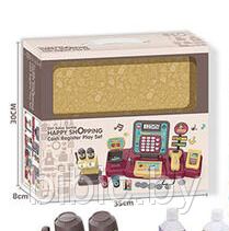 Детский игровой набор касса с кофемашиной для девочек, кассовый аппарат, чек, сканер, весы, аксессуары - фото 3 - id-p208092970