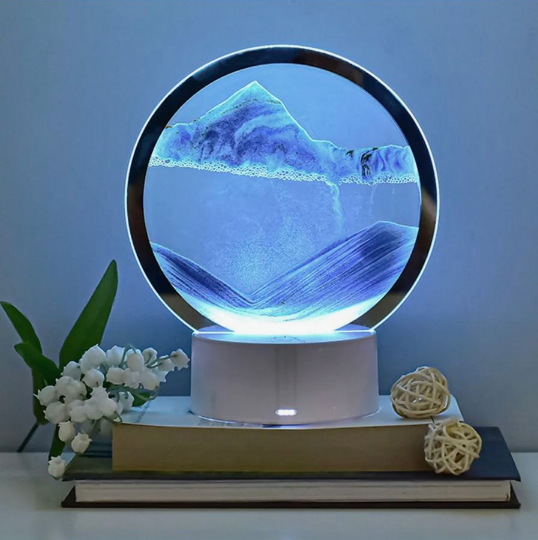 Лампа- ночник "Зыбучий песок" с 3D эффектом Desk Lamp (RGB -подсветка, 7 цветов) / Песочная картина - фото 3 - id-p208093114