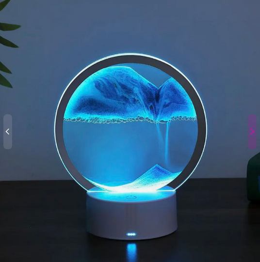Лампа- ночник "Зыбучий песок" с 3D эффектом Desk Lamp (RGB -подсветка, 7 цветов) / Песочная картина - фото 10 - id-p208093174