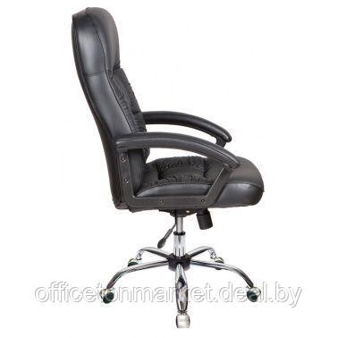 Кресло для руководителя "Бюрократ T-9908AXSN-AB", кожа, хром, черный - фото 3 - id-p208093675