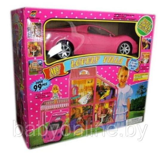 Большой игровой домик для кукол Барби с машинкой и мебелью арт 6981 - фото 2 - id-p208094019