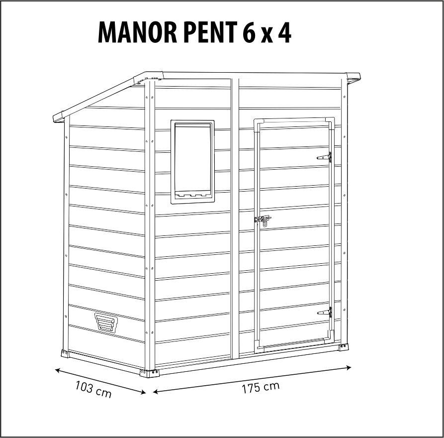 Сарай Манор Пент 6x4 (Manor Pent 6X4), серый - фото 4 - id-p208104175