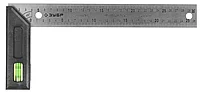 Угольник разметочный, ЗУБР Эксперт 34397-30, усиленный, встроенный уровень, гравирован шкала, нерж. полотно