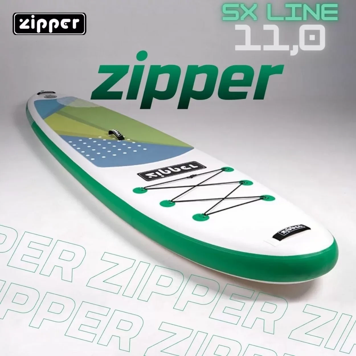 Доска SUP Board надувная (Сап Борд) Zipper Sx Line 11' (335см) Green - фото 1 - id-p172173609