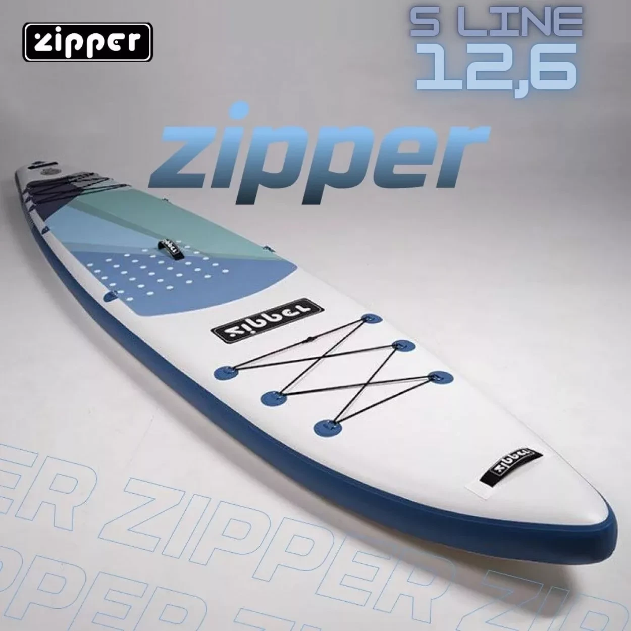 Доска SUP Board надувная (Сап Борд) Zipper S Line 12,6' (384см) Touring Blue - фото 1 - id-p172173601