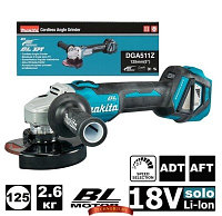 Аккумуляторная угловая шлифмашина Makita DGA511Z (18V, без аккумулятора)