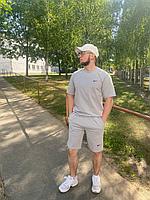 Комплект(шорты + футболка) серый Nike / летний спортивный костюм OVERSIZE