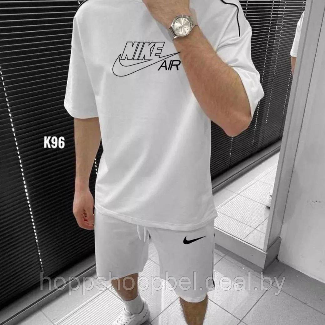 Комплект(шорты + футболка) белый Nike / летний спортивный костюм OVERSIZE - фото 1 - id-p208114231