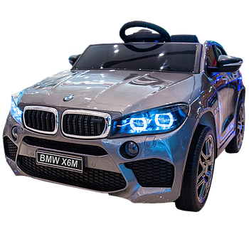 Детский электромобиль Electric toys BMW X6M LUX 4X4 серый автокраска