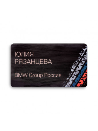 Металлический бейдж 65х35 мм на булавке