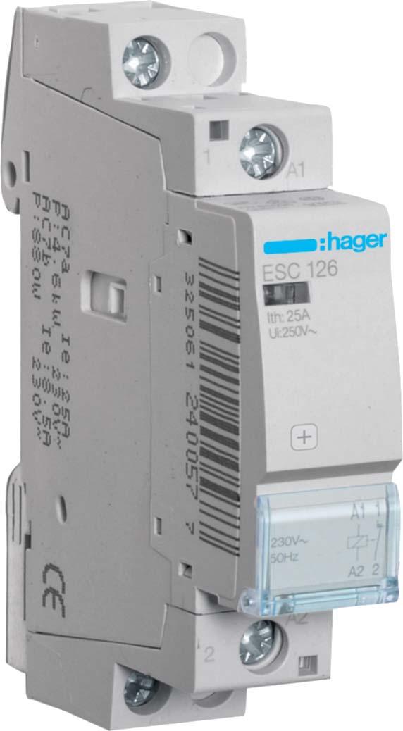 Контактор для проводок 25A/230V, 1НЗ, 1-модуль Hager