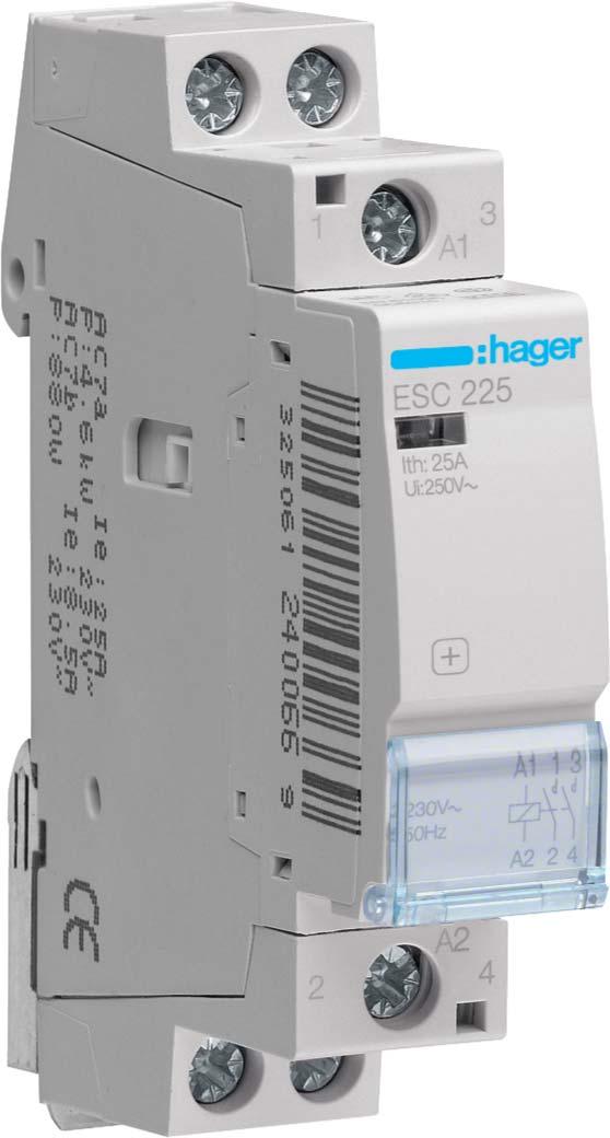 Контактор для проводок 25A/230V, 2НО, 1-модуль Hager