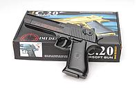 Детский пневматический пистолет металлический C.20+ (Desert Eagle)