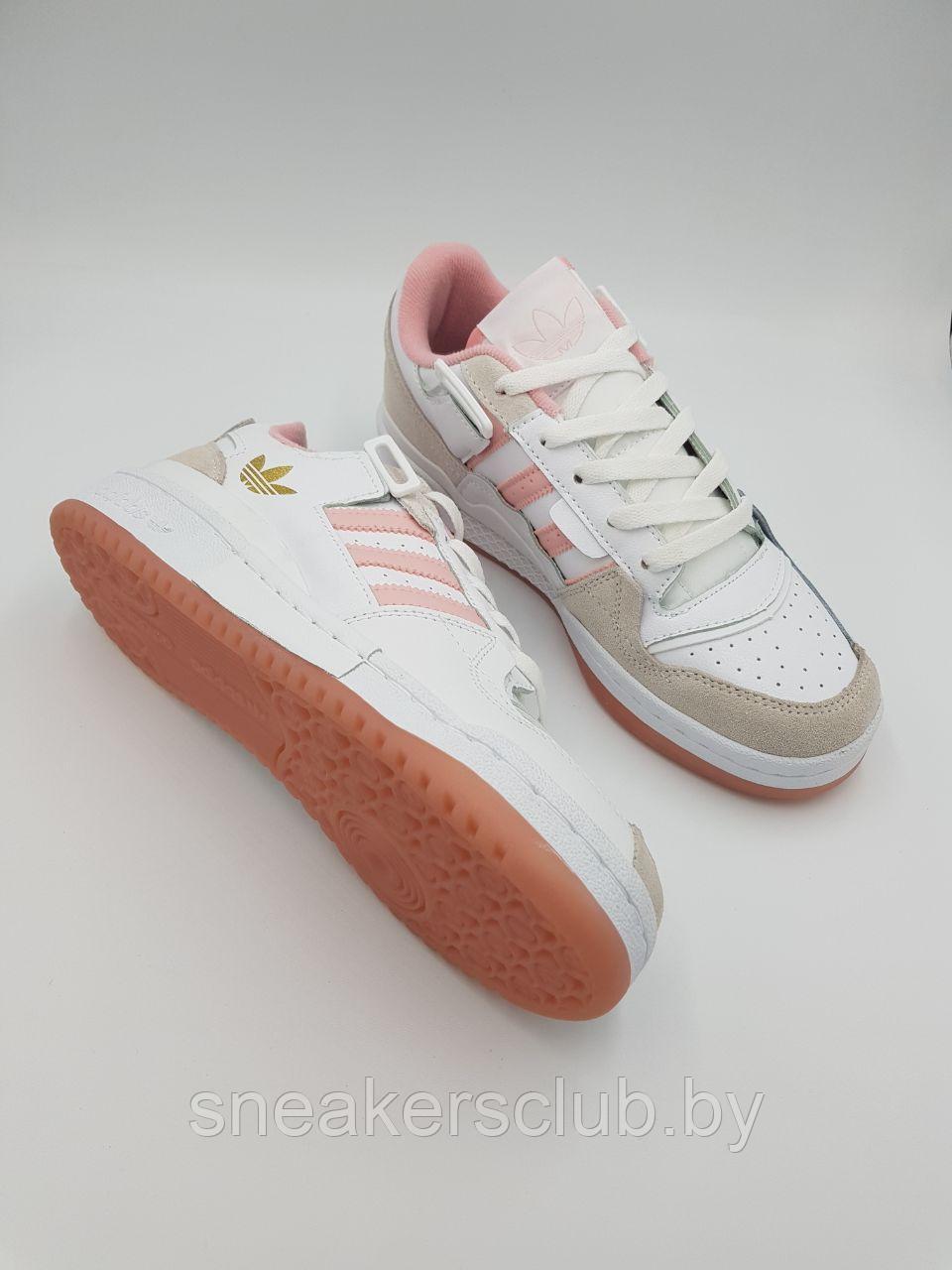 Кроссовки женские Adidas Forum Low / подростковые /бело-розовый - фото 2 - id-p208140344