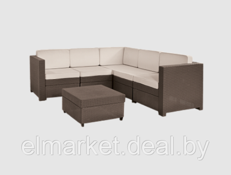 Набор уличной мебели (скамья угловая, столик) Keter PROVENCE SET+COFFEE TBL WIKBRW-STD коричневый - фото 1 - id-p208140911