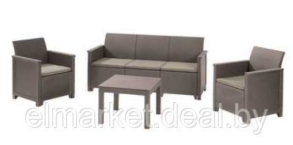 Комплект мебели Keter (2х местный диван, 2 кресла, столик) Elodie 2 seater, капучино - фото 1 - id-p208140924