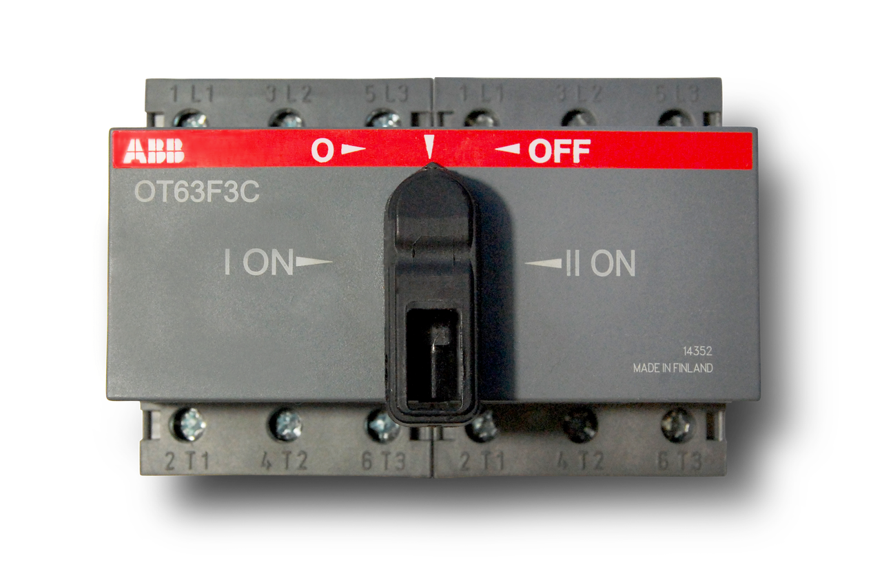 Выкл. нагрузки реверсивный OT63F3C, 3P, схема I-0-II, без рукоятки ABB 1SCA105338R1001 - фото 1 - id-p207641187