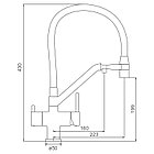 Смеситель для кухни GAPPO G4398-89 с подключением к фильтру с гибким изливом (оружейная сталь/черный), фото 6