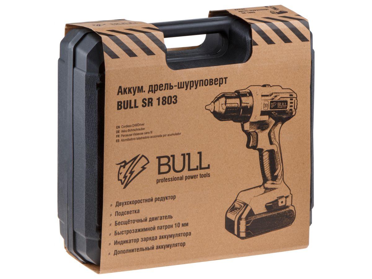 Аккумуляторная дрель-шуруповерт BULL SR 1803 (18.0 В, 2 акк., 2.0 А/ч Li-Ion, 2 скор., 50 Нм, шурупы до 10 мм) - фото 9 - id-p208150085