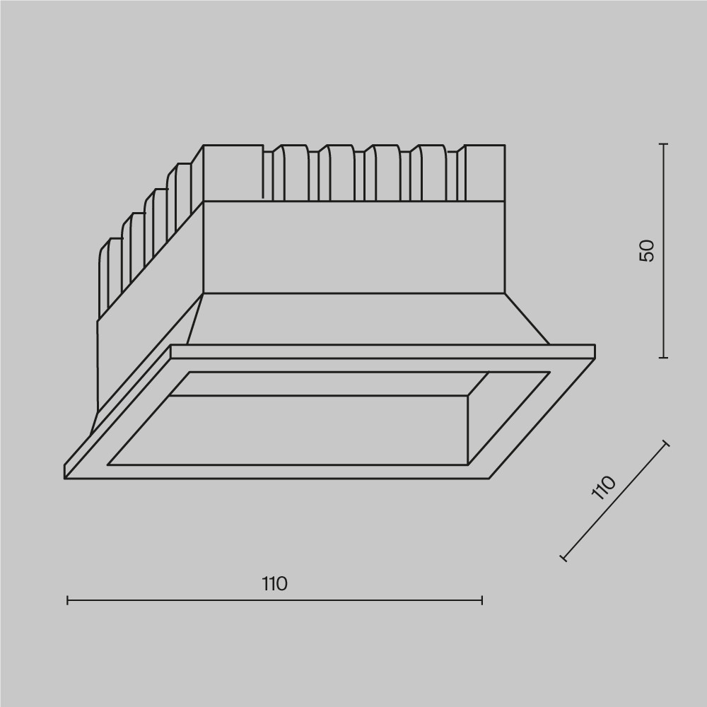 Встраиваемый светильник Okno 4000K 1x12Вт 120° - фото 3 - id-p208150405