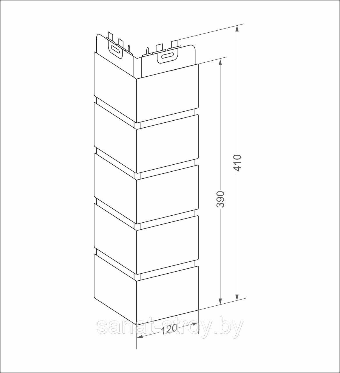 Угол наружный Grand Line Клинкерный кирпич Classic Молочный - фото 2 - id-p208156142