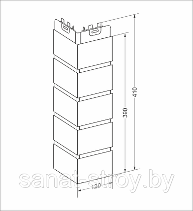 Угол Grand Line Клинкерный кирпич Design молочный со швом RAL 7006, фото 2