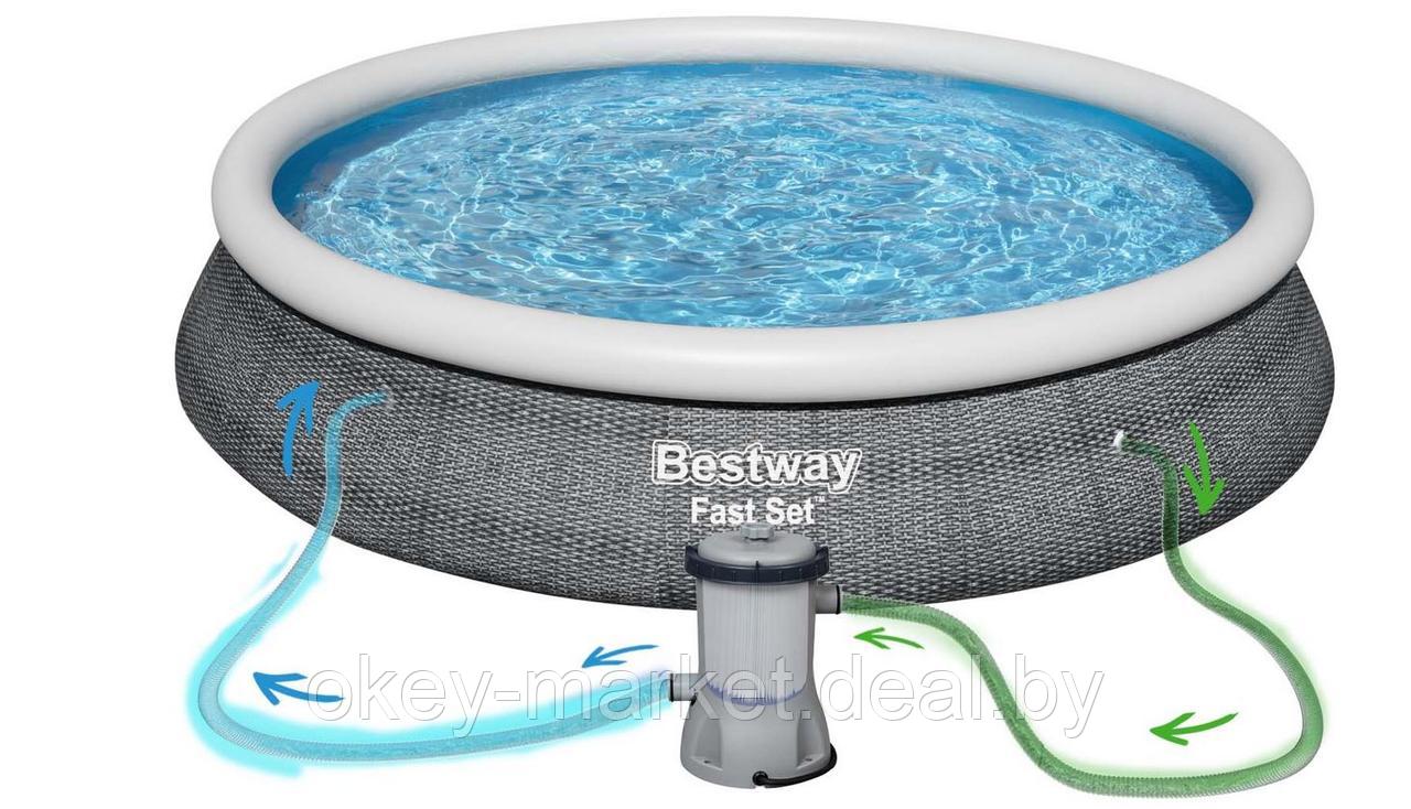 Надувной бассейн Bestway Fast Set с фильтр-насосом 57313-1 (457x84) - фото 10 - id-p208157887