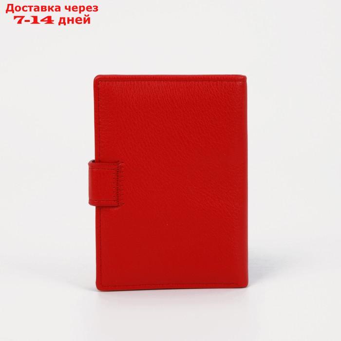 Обложка для автодокументов и паспорта, отдел для купюр, карманы для карт, отдел для монет, цвет красный - фото 2 - id-p208101940