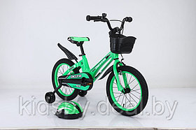 Детский велосипед Delta Prestige 16" New + шлем 2023 (зеленый) с магниевой рамой и спицованными колёсами